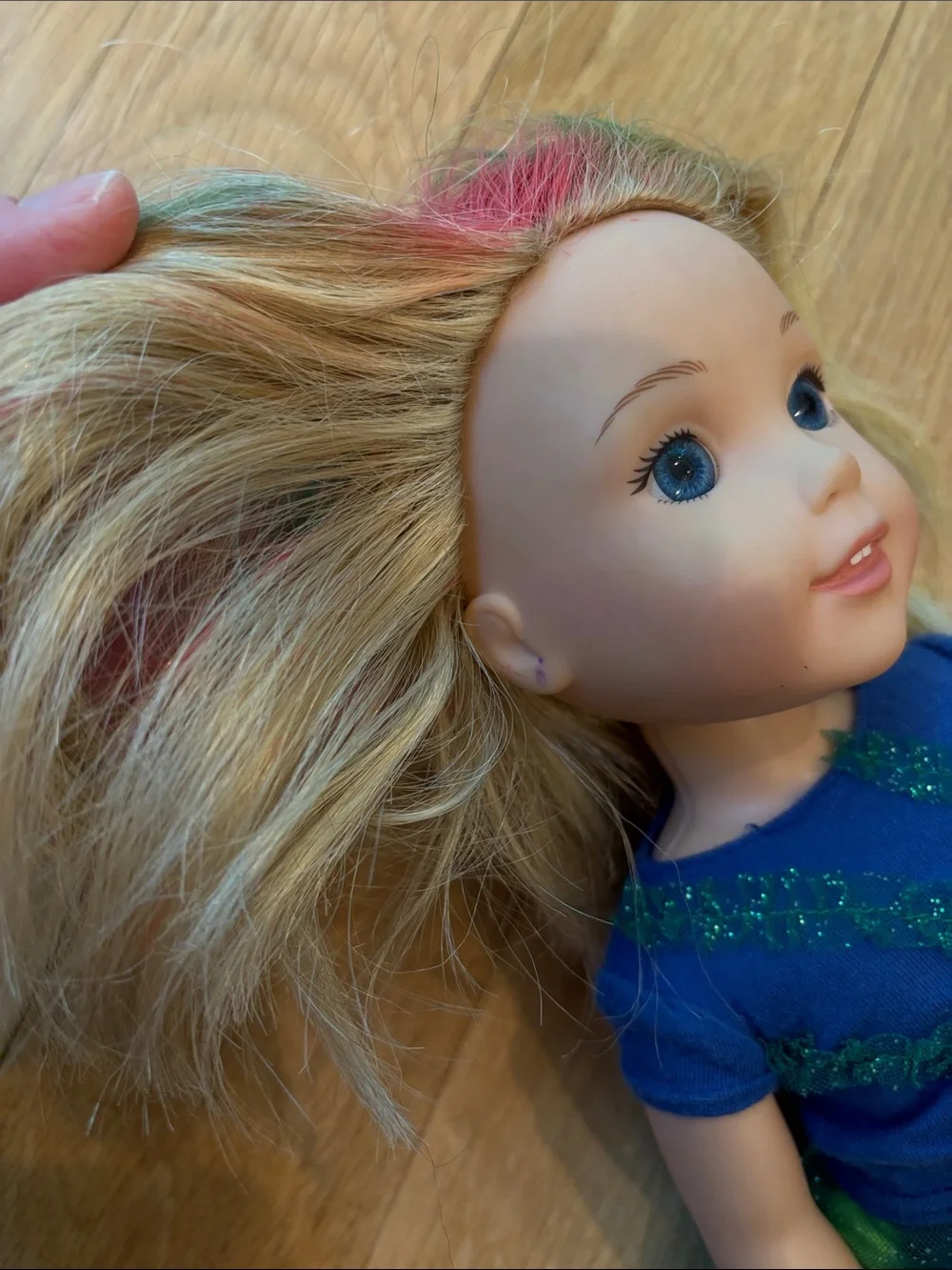 American Girl Wellie Wishers Doll Blond Blue Eye 14”